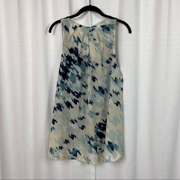 Anthropologie Deletta Mixed Media Blue Watercolor Keyhole Tank Top Sz.L - Picture 6 of 9